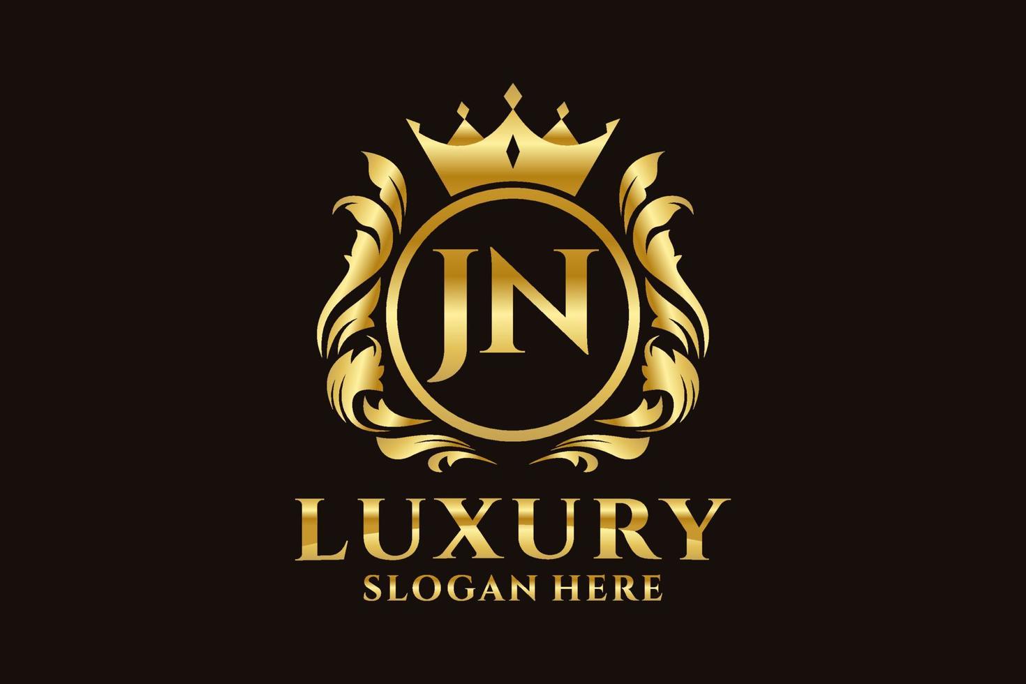 Initial JN Letter Royal Luxury Logo template in vector art for luxurious branding projects and other vector illustration.