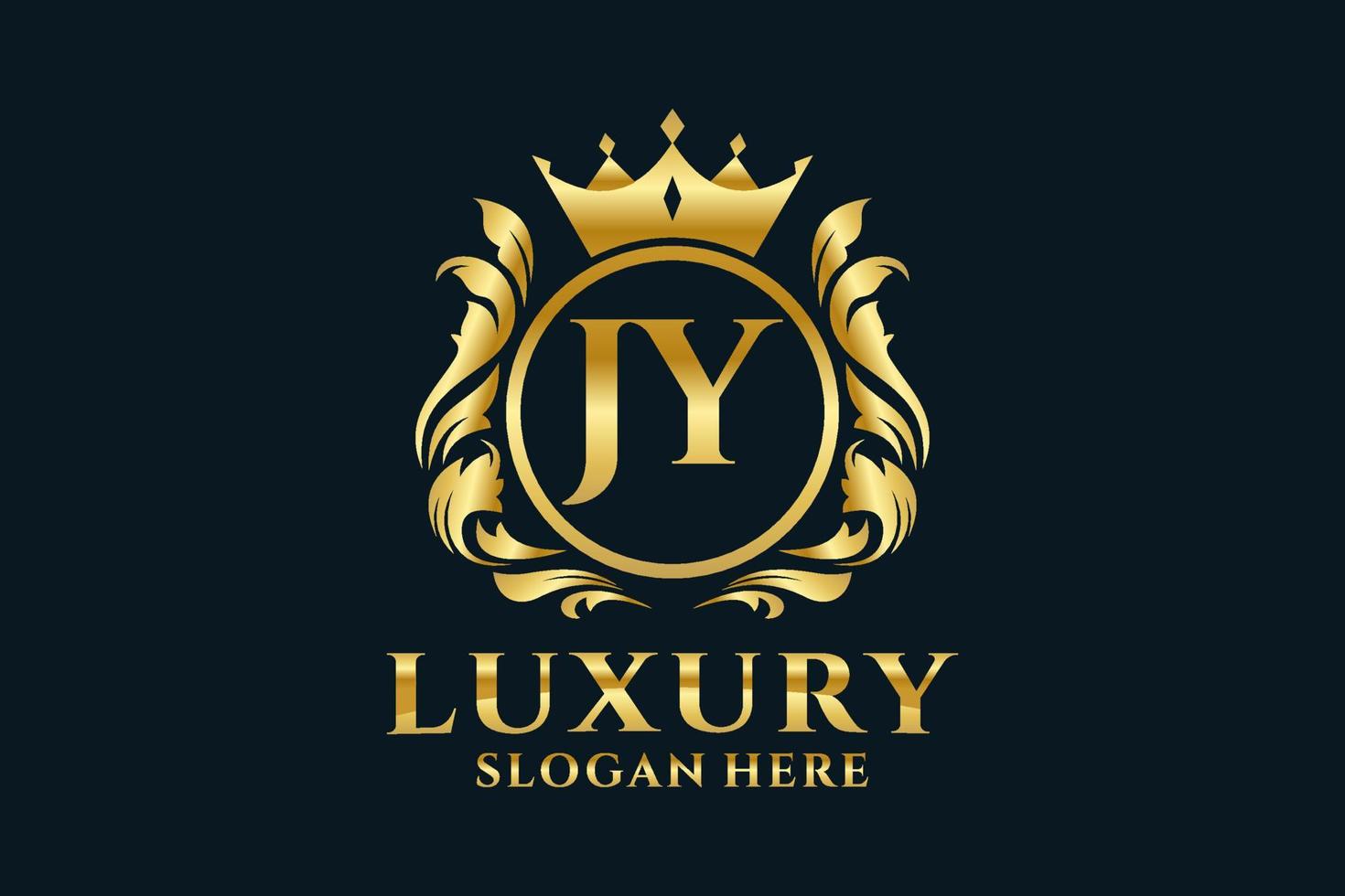 Initial JY Letter Royal Luxury Logo template in vector art for luxurious branding projects and other vector illustration.