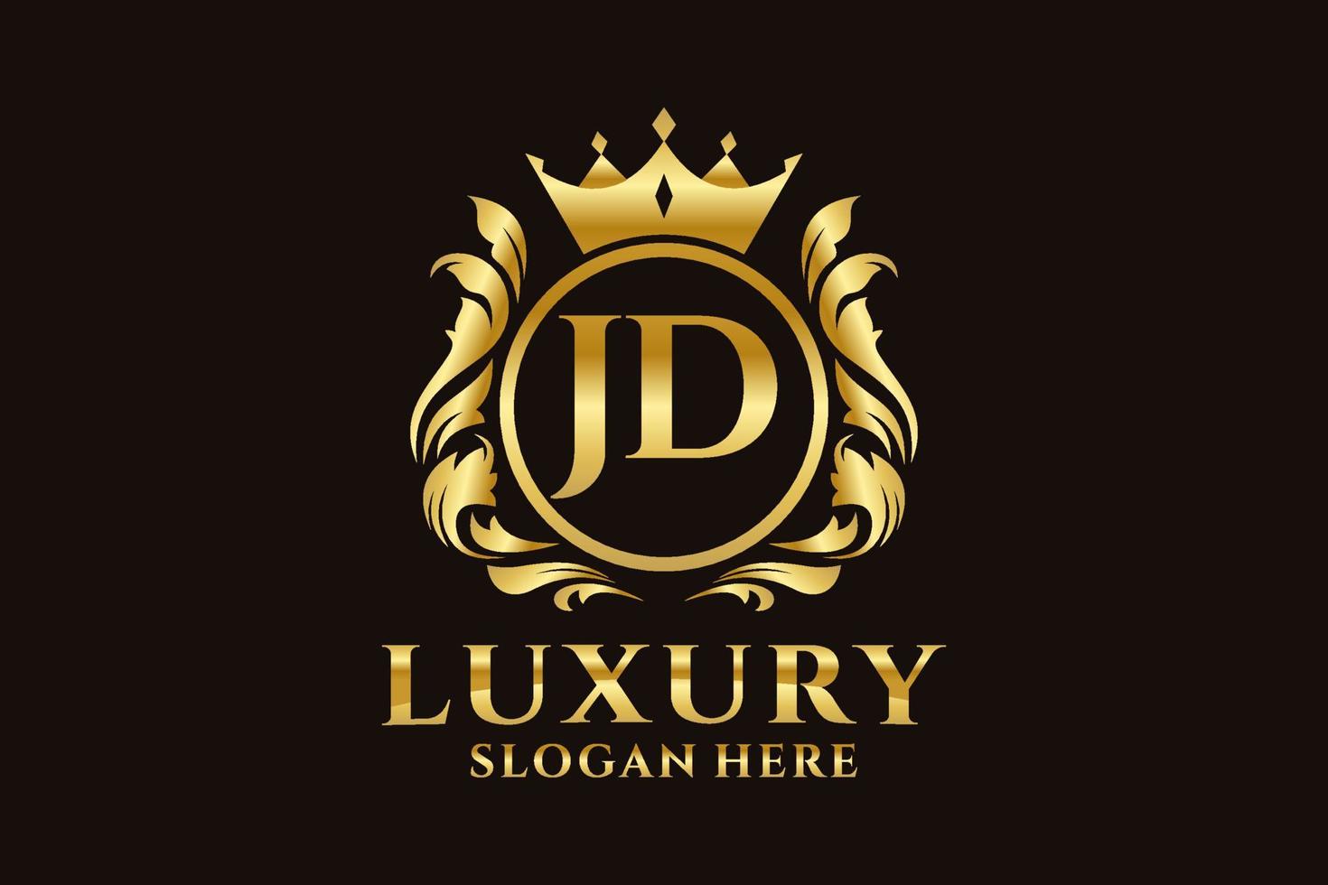 Initial JD Letter Royal Luxury Logo template in vector art for luxurious branding projects and other vector illustration.