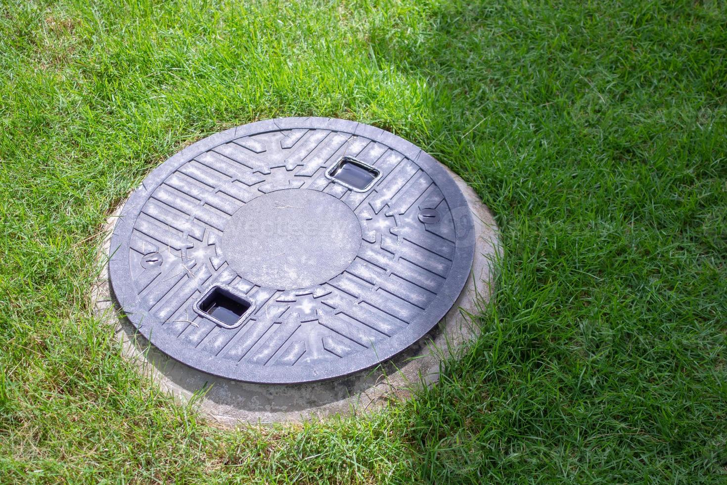 Septic tank cover underground waste treatment system photo