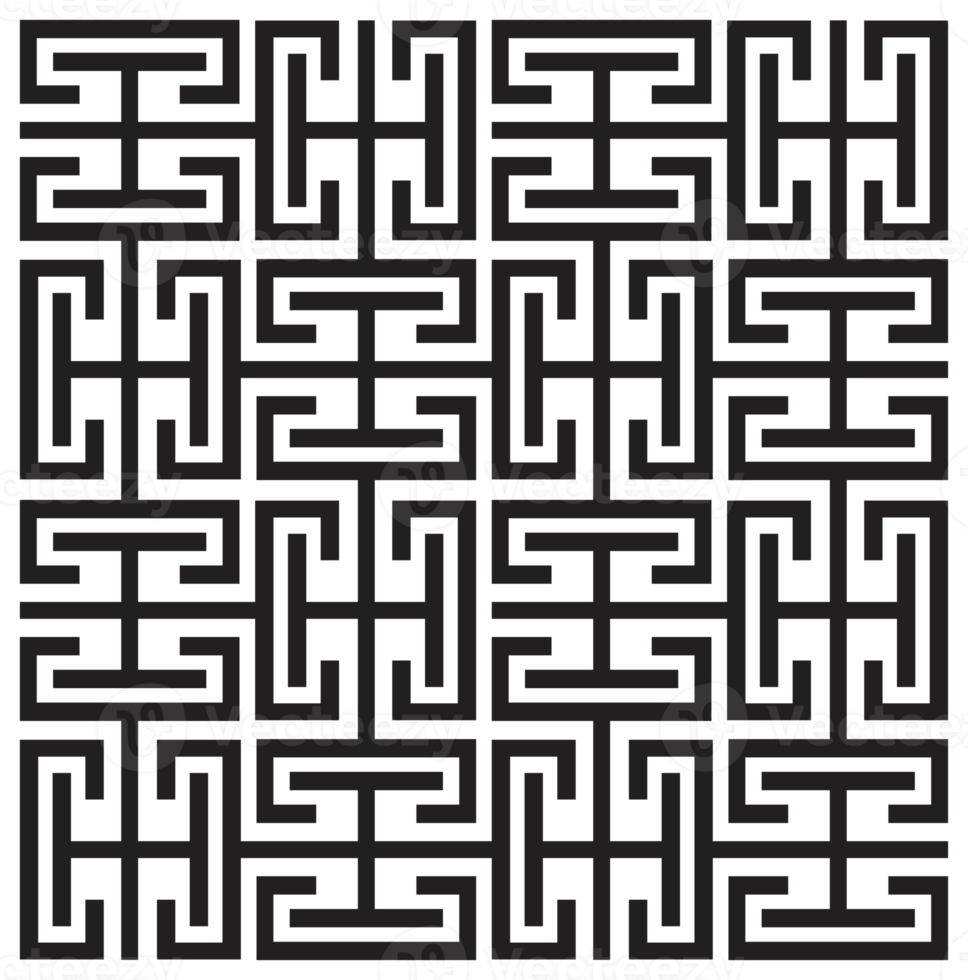 black pattern. PNG with transparent background.
