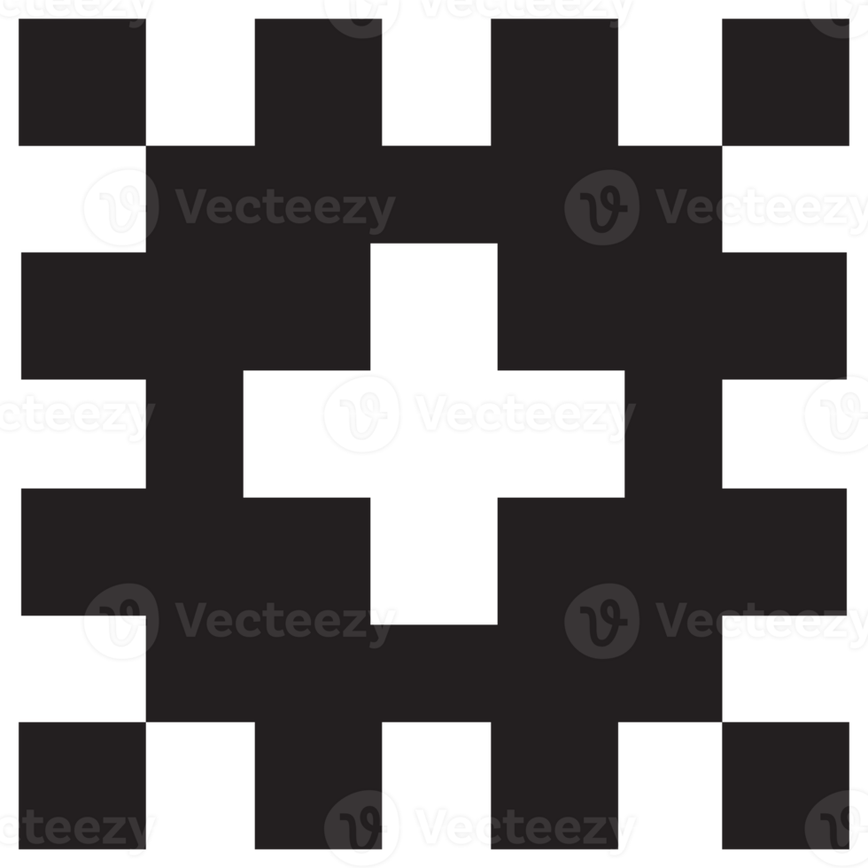 black pattern. PNG with transparent background.