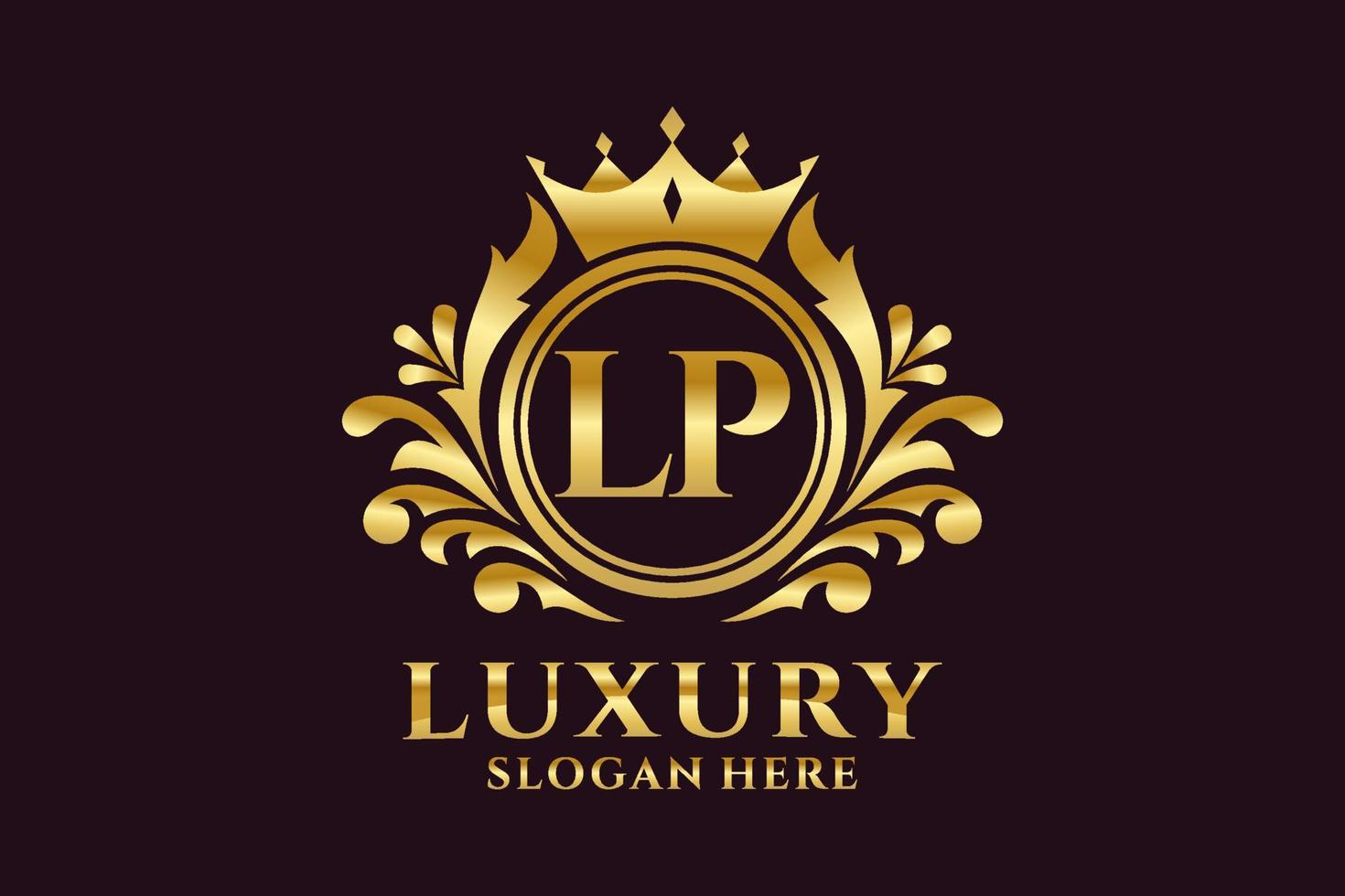 Initial LP Letter Royal Luxury Logo template in vector art for luxurious branding projects and other vector illustration.