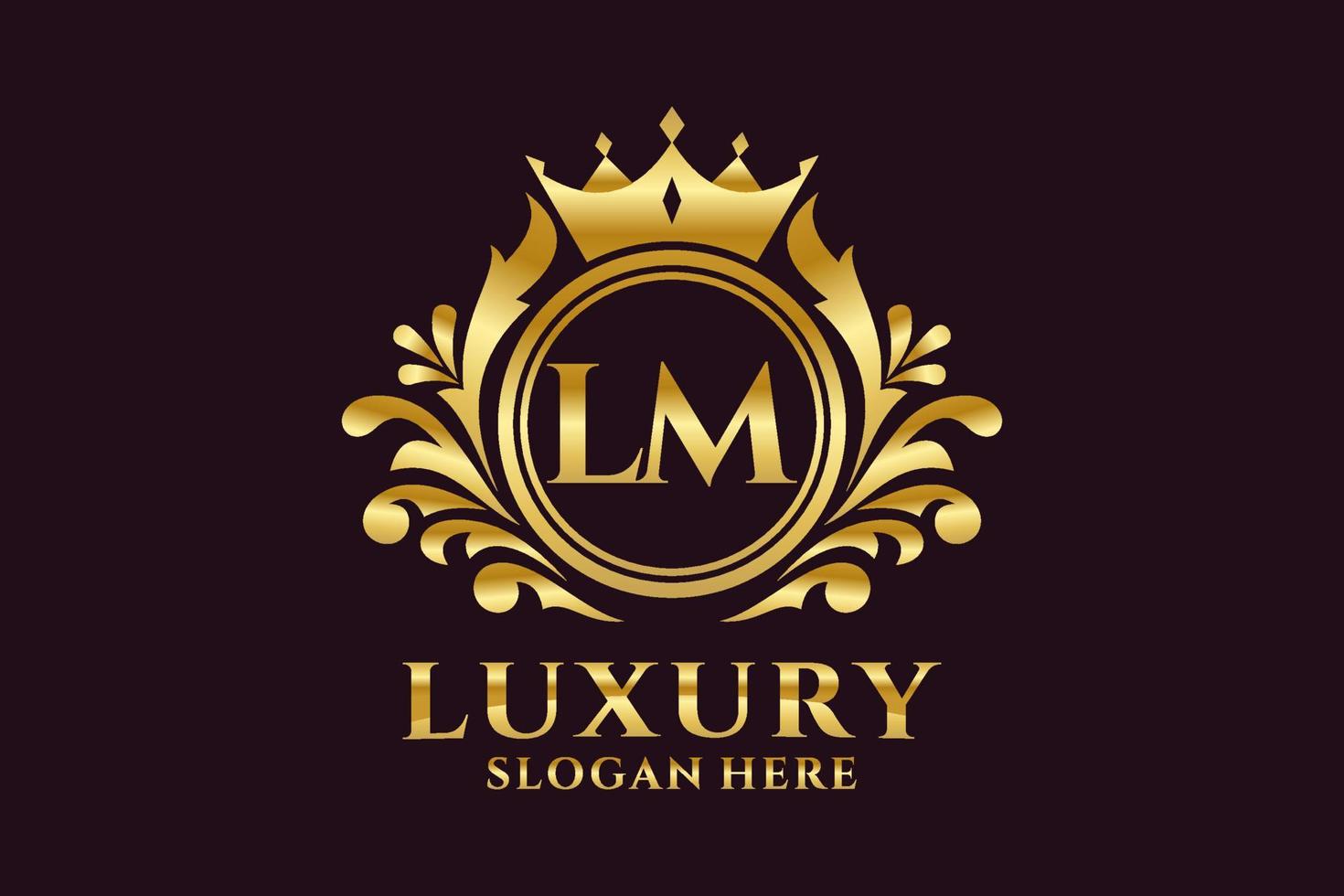 Initial LM Letter Royal Luxury Logo template in vector art for luxurious branding projects and other vector illustration.