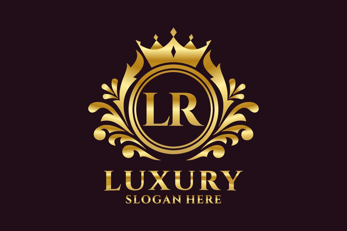 Initial LR Letter Royal Luxury Logo template in vector art for luxurious branding projects and other vector illustration.