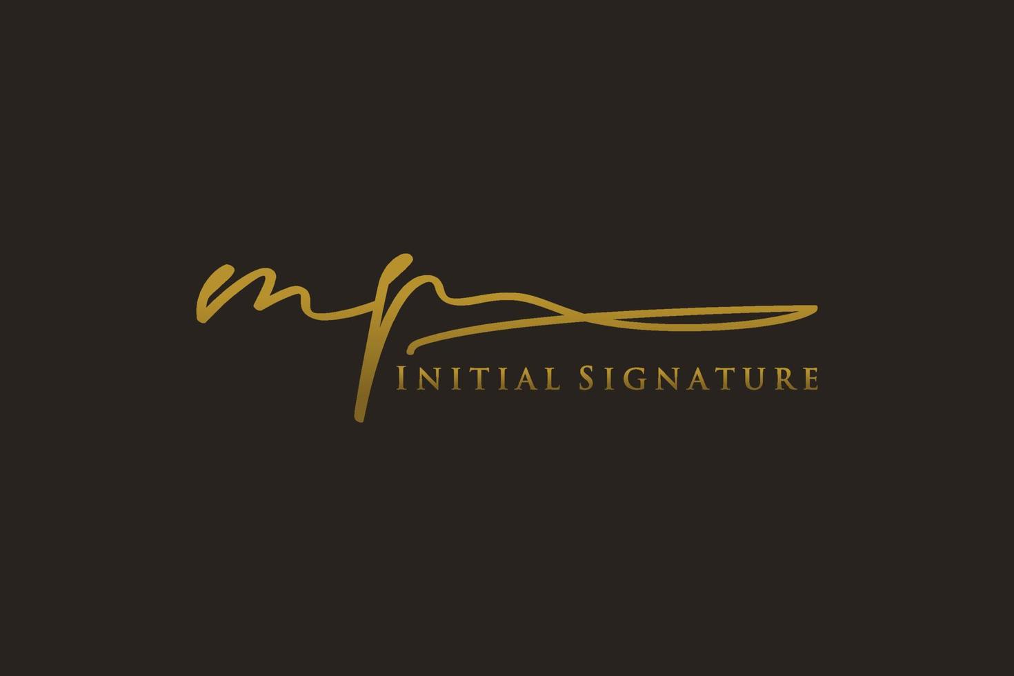 Initial MP Letter Signature Logo Template elegant design logo. Hand drawn Calligraphy lettering Vector illustration.