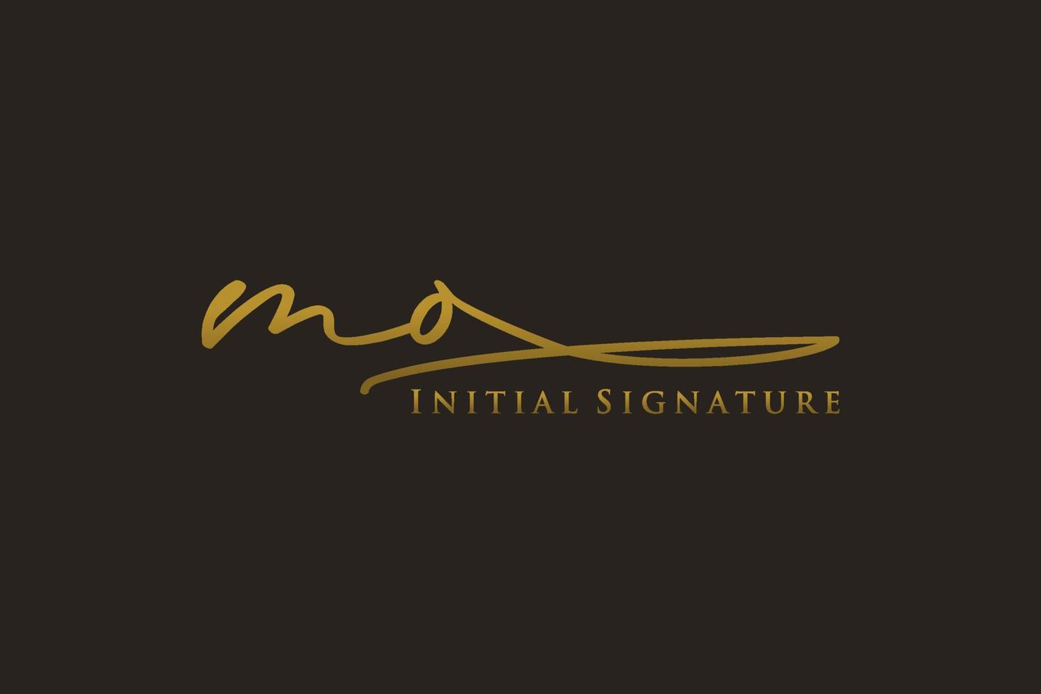 Initial MO Letter Signature Logo Template elegant design logo. Hand drawn Calligraphy lettering Vector illustration.