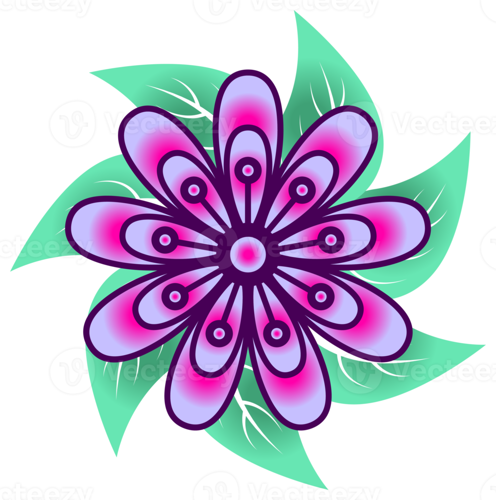 Flower ornament. PNG with transparent background.