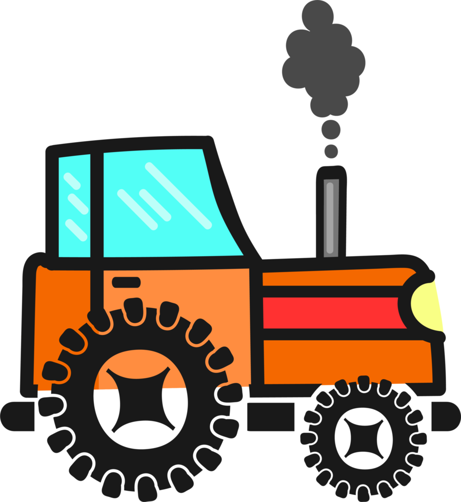 Simple Hand Drawn Cartoon Tractor png