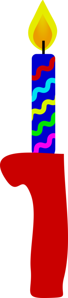Number One. Birthday Candle Design. First Birthday Celebration Hand