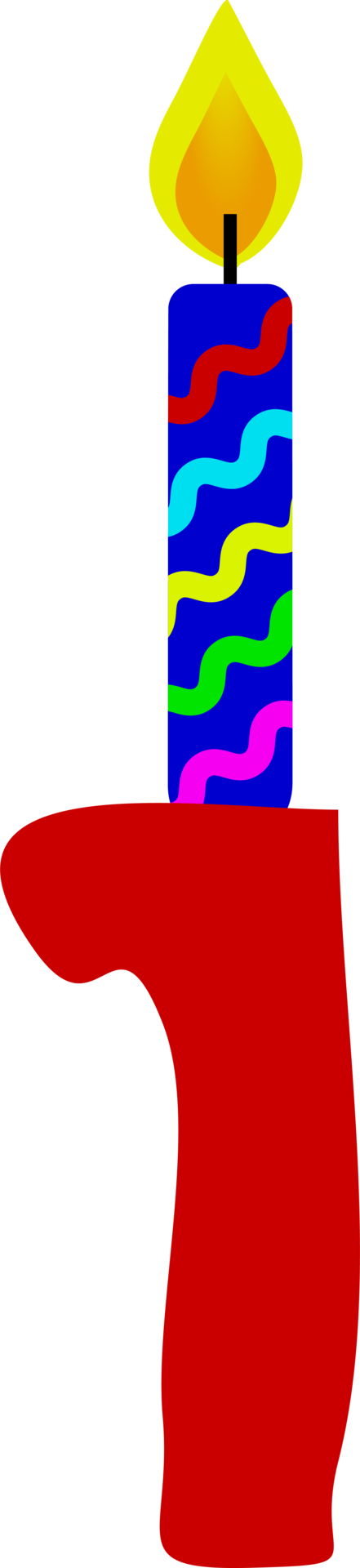 Number One. Birthday Candle Design. First Birthday Celebration Hand