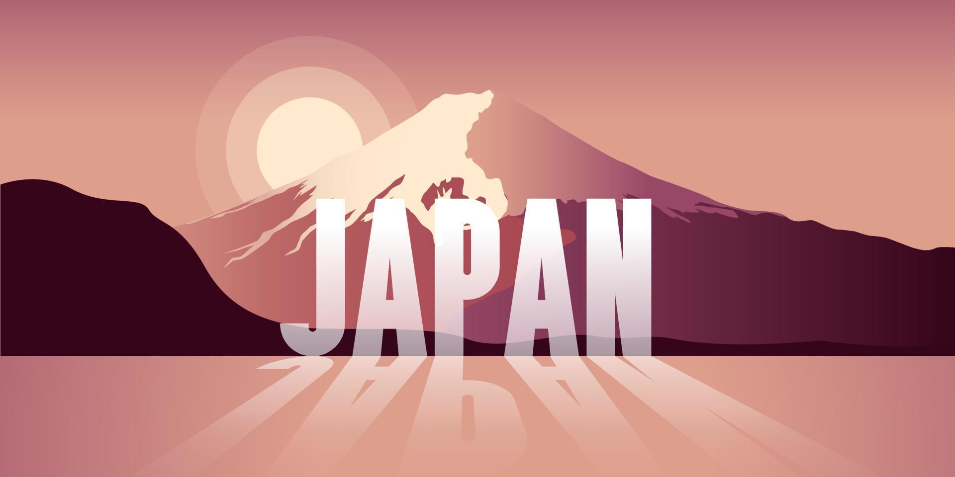 ilustración de silueta de japón, monte fuji vector