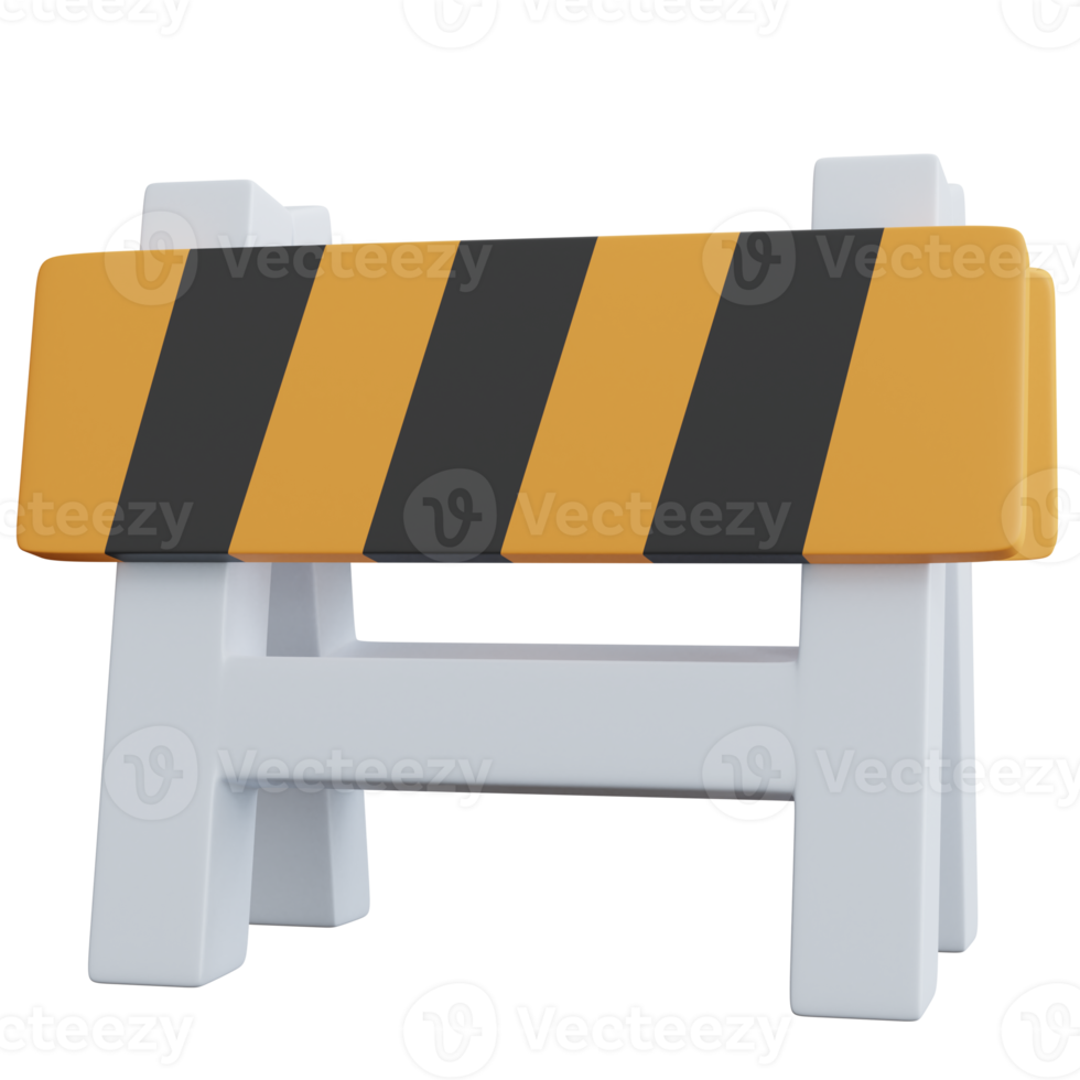 3D-Rendering-Board für Straßensperre isoliert png