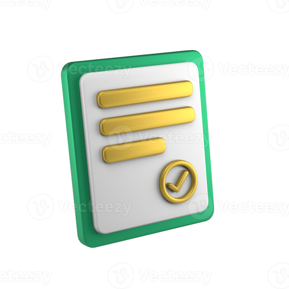 certificate 3d icon illustration png