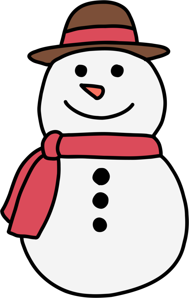 doodle freehand sketch drawing of a snowman. christmas festival concept ...