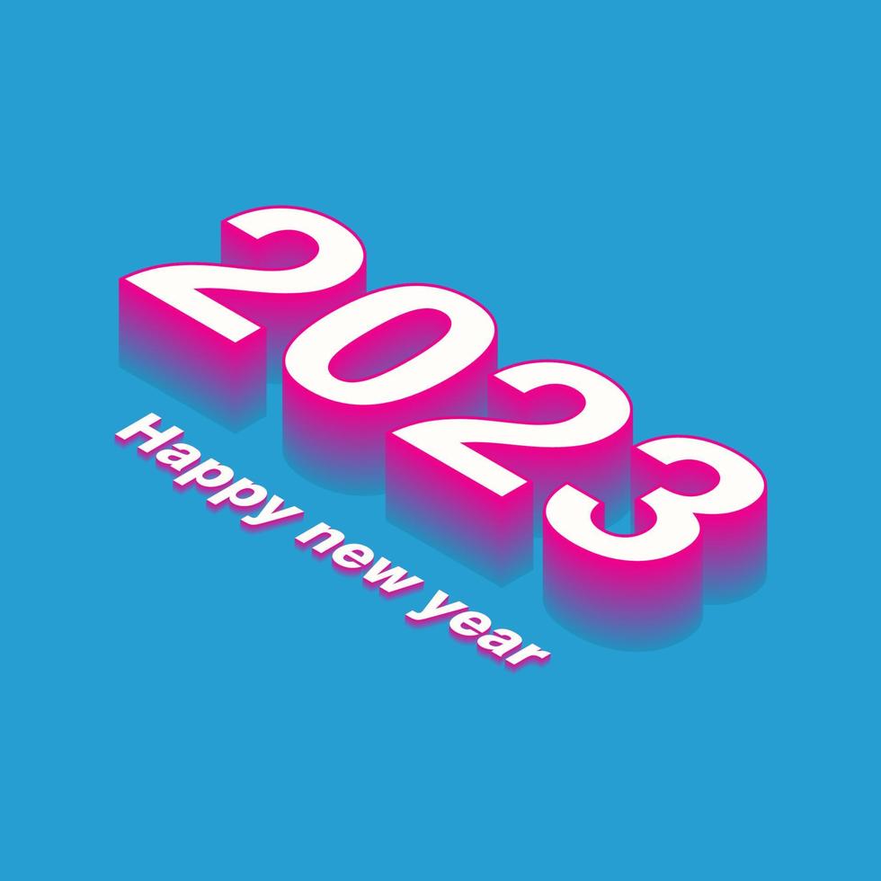 3D abstract happy new year 2023 best design template vector