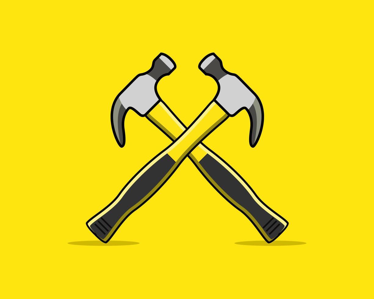 vector de ilustración de logotipo de icono plano de martillo aislado. conjunto de iconos de construcción. adecuado para diseño web, logotipo, aplicación y mejora de su negocio.