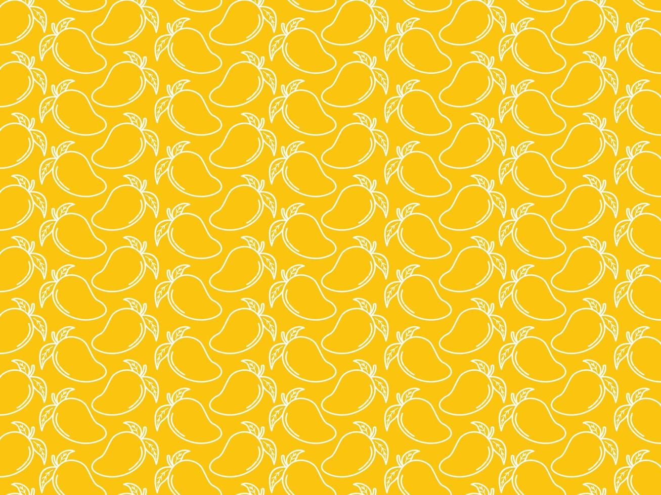 mango con hojas de patrones sin fisuras, repitiendo el diseño plano del patrón de frutas. se puede usar para empaquetar, envolver papel, tarjetas de felicitación, pegatinas, telas e impresiones. vector