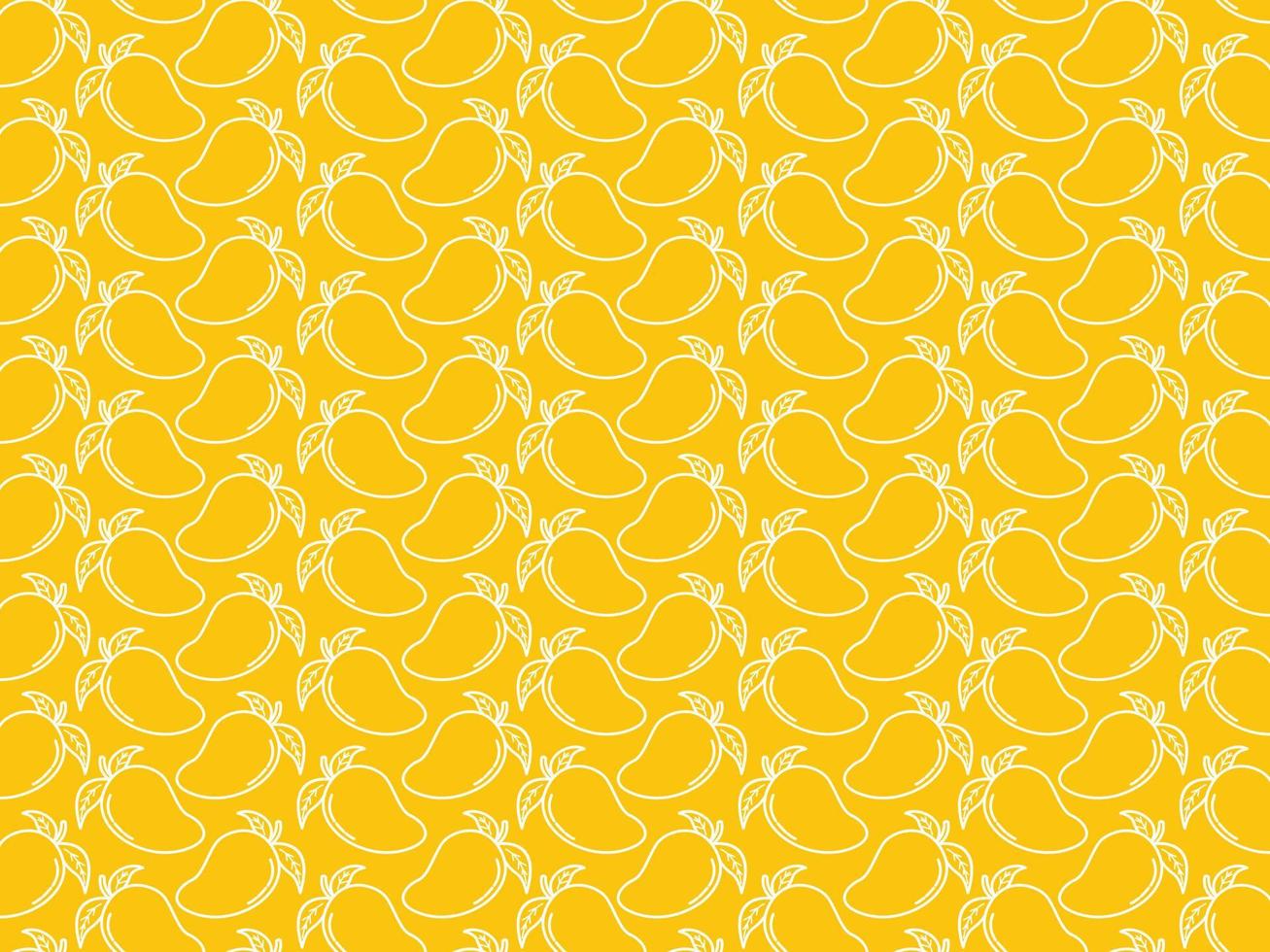 Mango with leaves seamless pattern, repeating fruit pattern flat design. It can be used for packaging, wrapping paper, greeting cards, stickers, fabric, and prints. vector