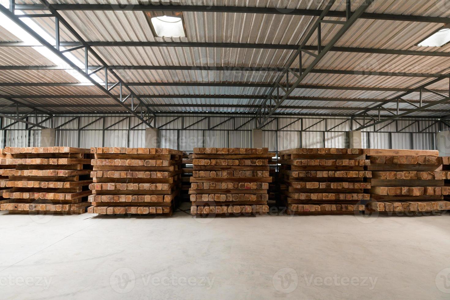 The group of wooden pallet in the factory. photo