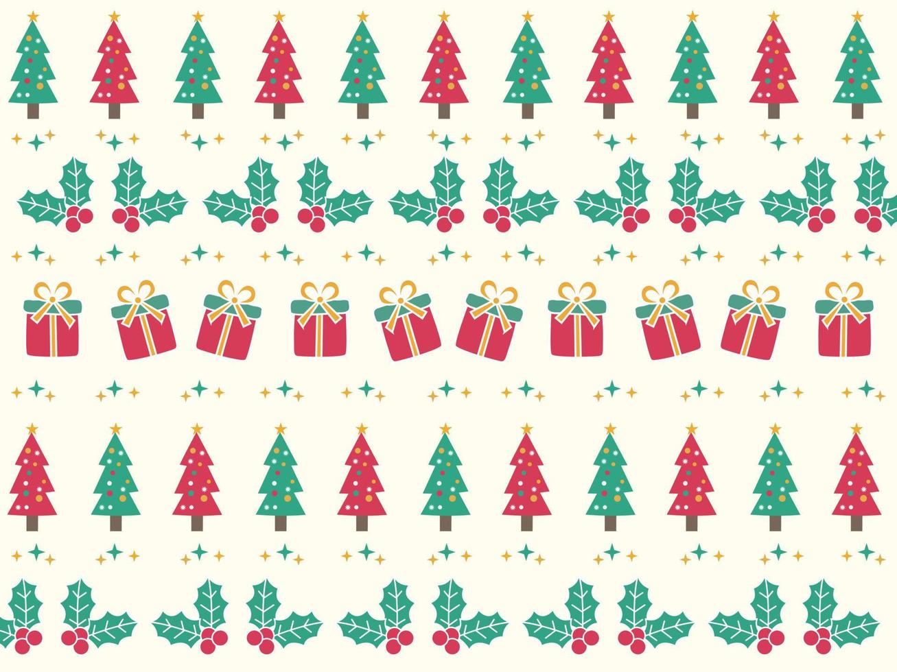 fondo transparente con árbol de Navidad, caja de regalo y flor de Pascua. lindo diseño el diseño utilizado para imprimir, fondo, envolver regalos, ropa de bebé, textil, ilustración vectorial vector