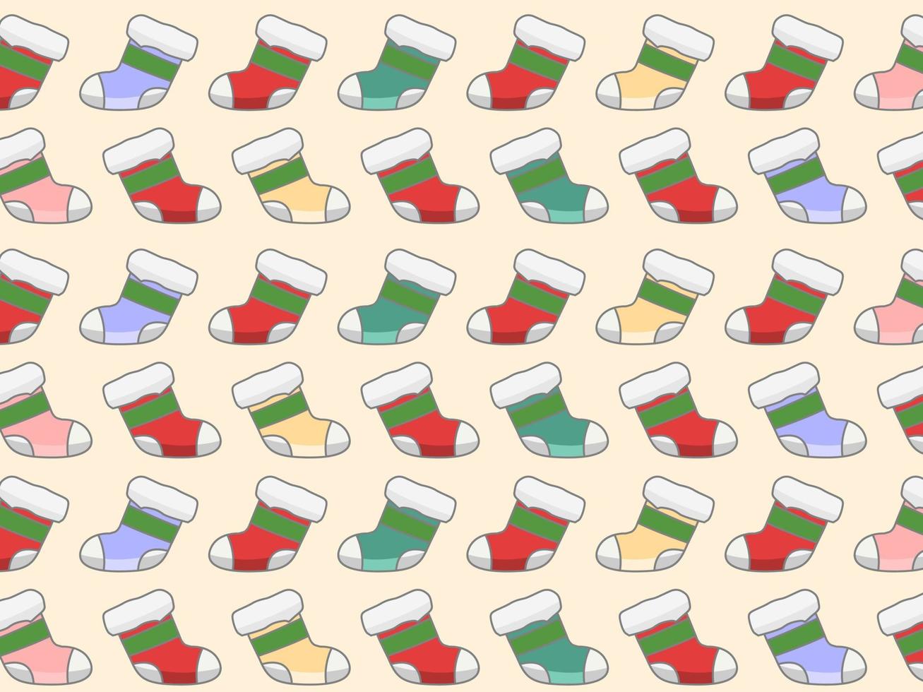 Seamless pattern Background with christmas sock. Cute design. The design used for printing, background, gift wrapping, baby clothes, textile, vector illustration