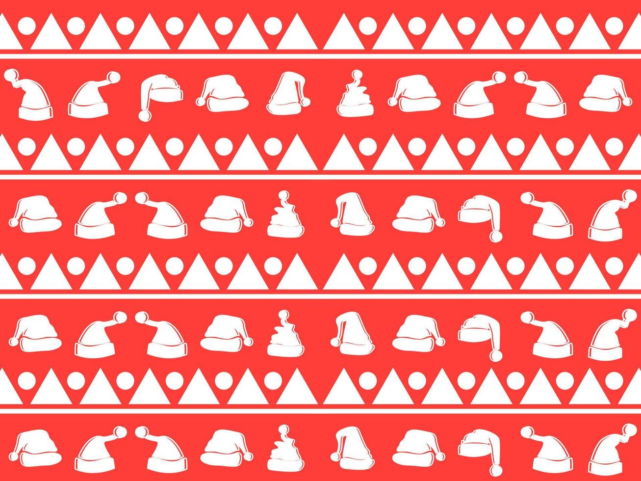 Seamless vector pattern with red background geometric Happy New Year and Christmas. For gift wrapping, background, fabrics, decorations and etc