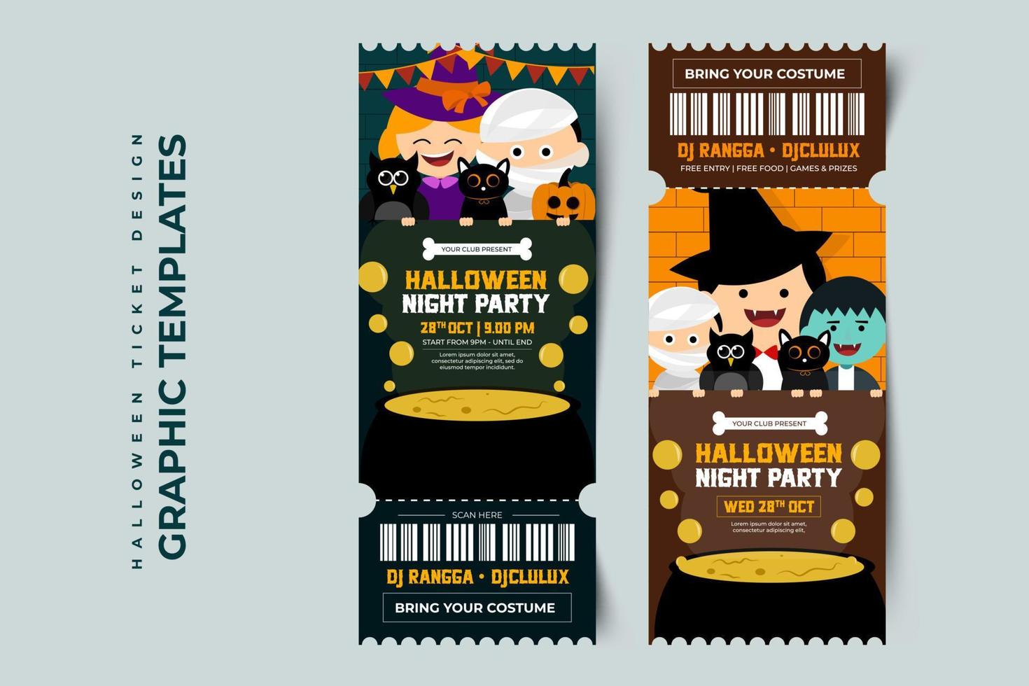 plantilla simple y elegante de diseño gráfico de halloween que es fácil de personalizar vector