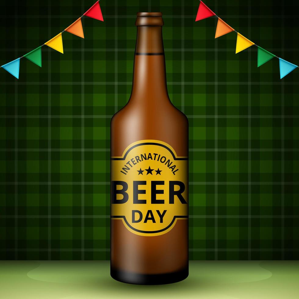 International Beer Day, on August. Cheers with clinking beer mugs conceptual. vector illustration.