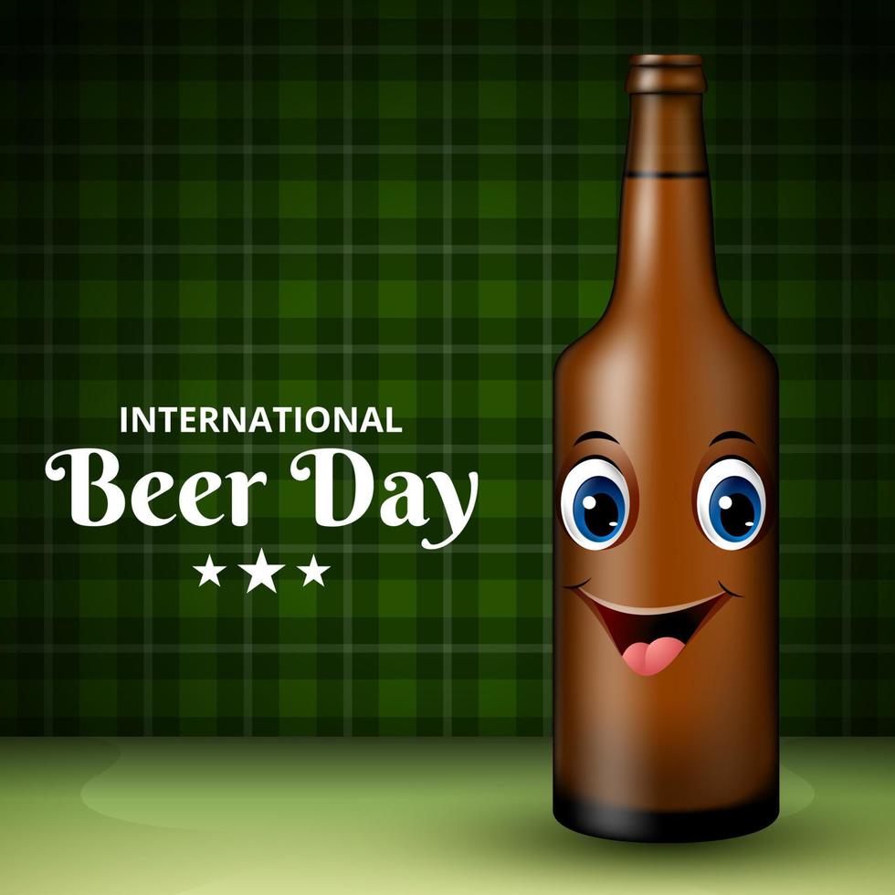 International Beer Day, on August. Cheers with clinking beer mugs conceptual. vector illustration.