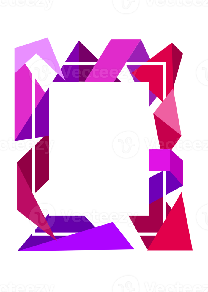 Abstract vibrant modern frames. Copy space for your text. PNG with transparent background.
