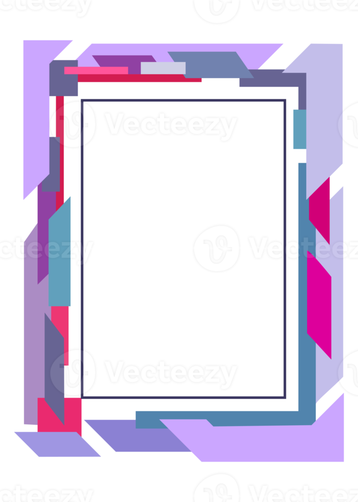 Abstract vibrant modern frames. Copy space for your text. PNG with transparent background.