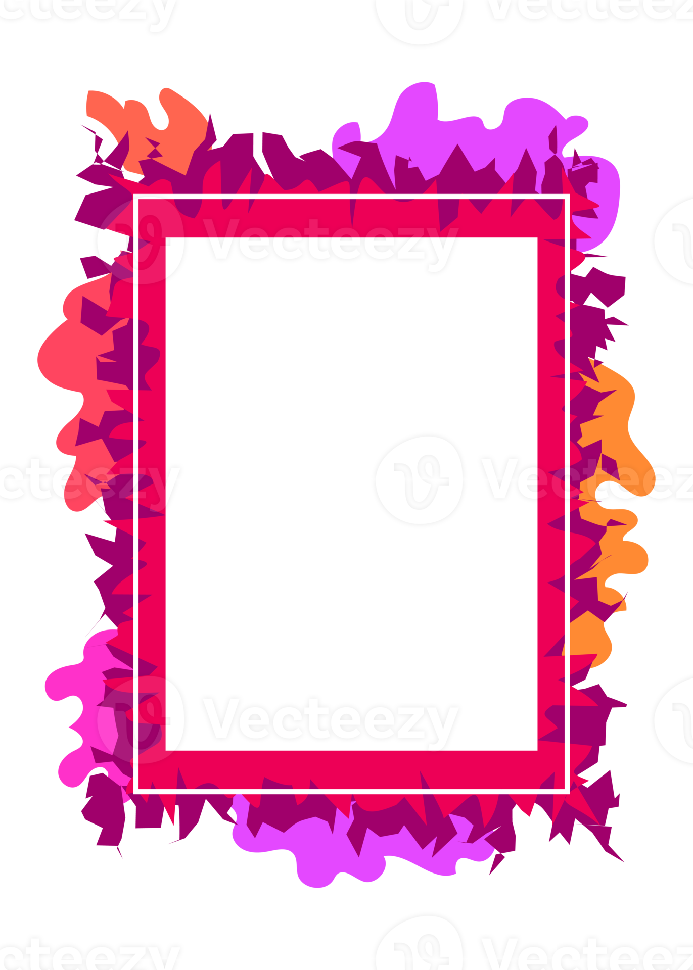 Abstract vibrant modern frames. Copy space for your text. PNG with