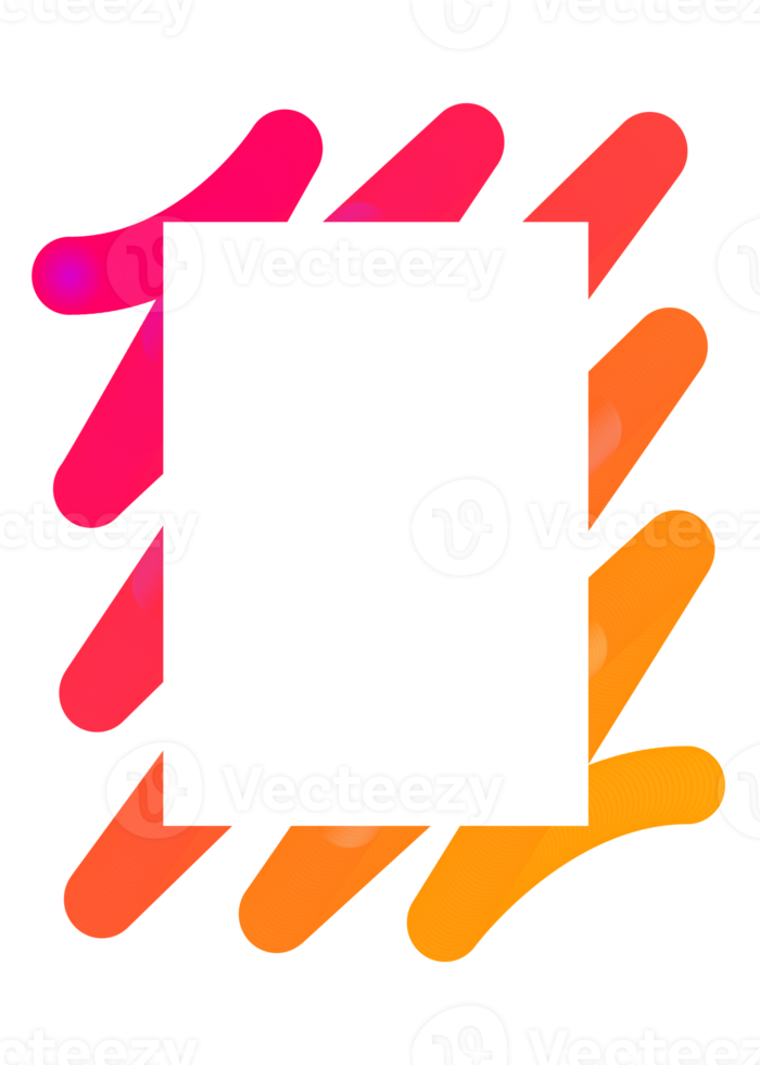 Abstract vibrant modern frames. Copy space for your text. PNG with transparent background.