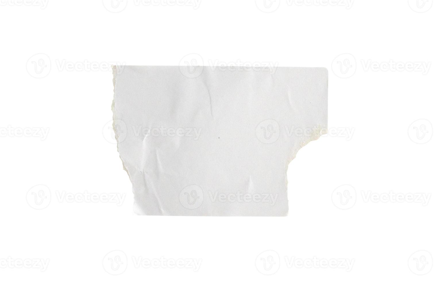 Blank white paper sticker label isolated on white background with clipping path photo