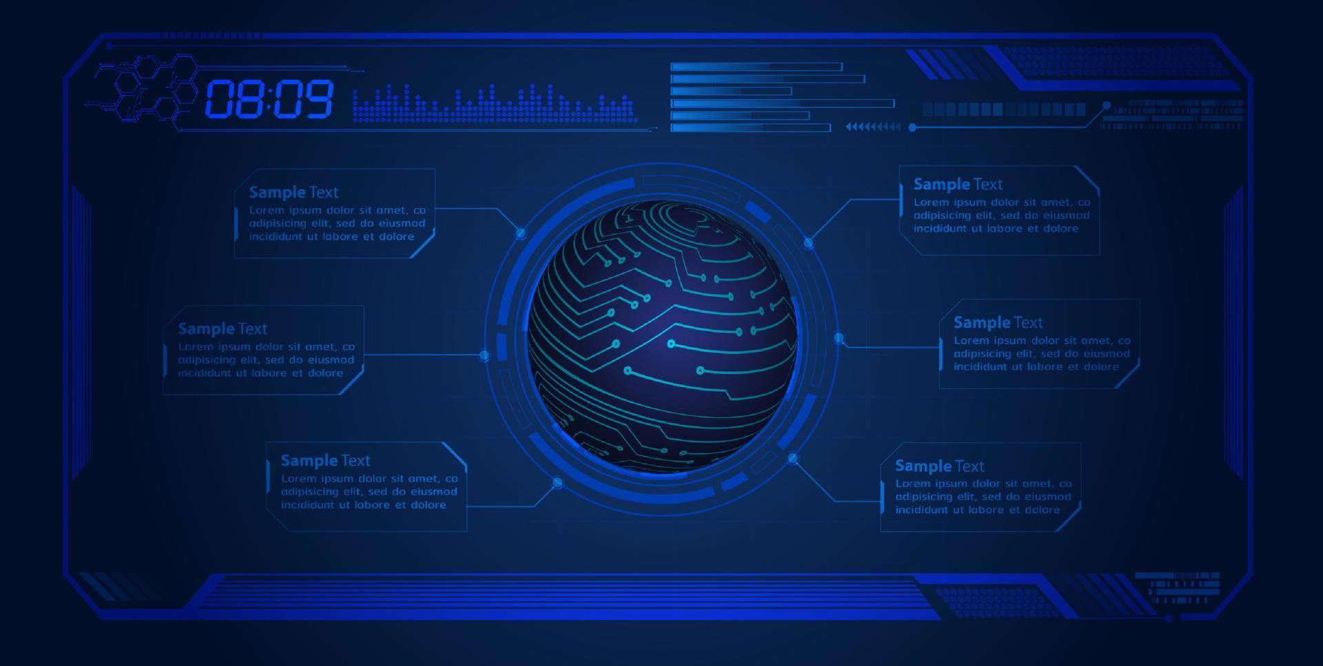 Modern HUD Technology Background vector