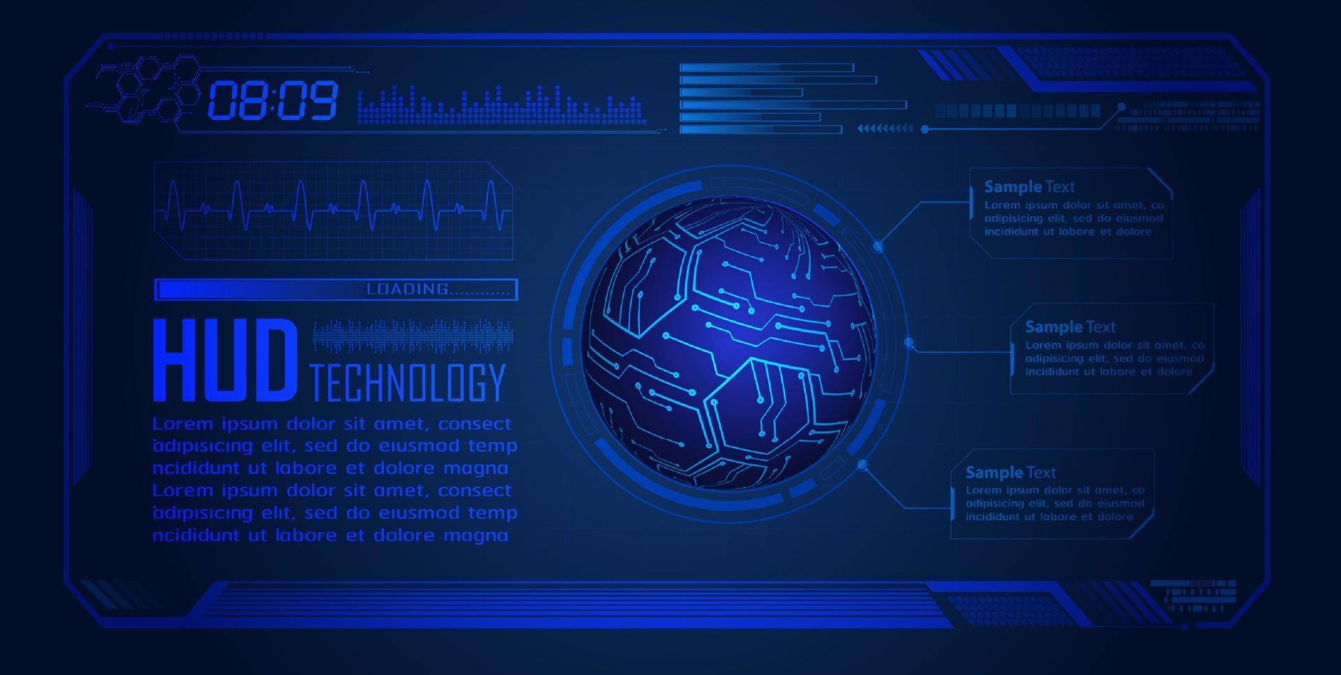 fondo moderno de tecnología hud vector