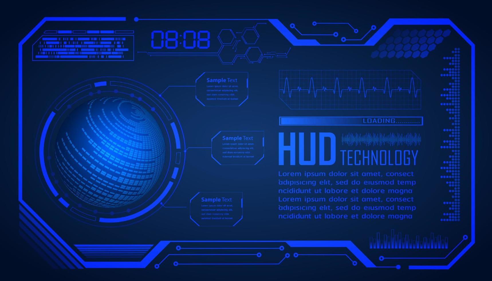 fondo moderno de tecnología hud vector