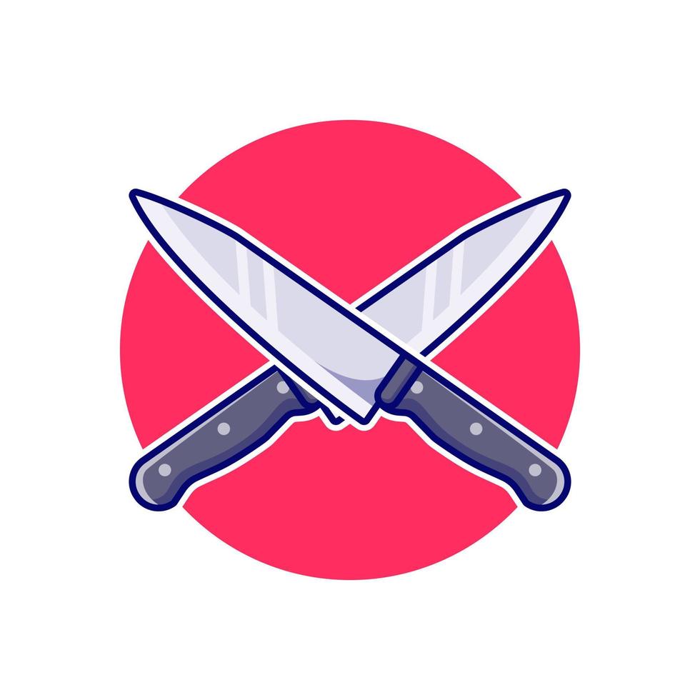 Knife Cartoon Icon Vector Illustration Premium Design
