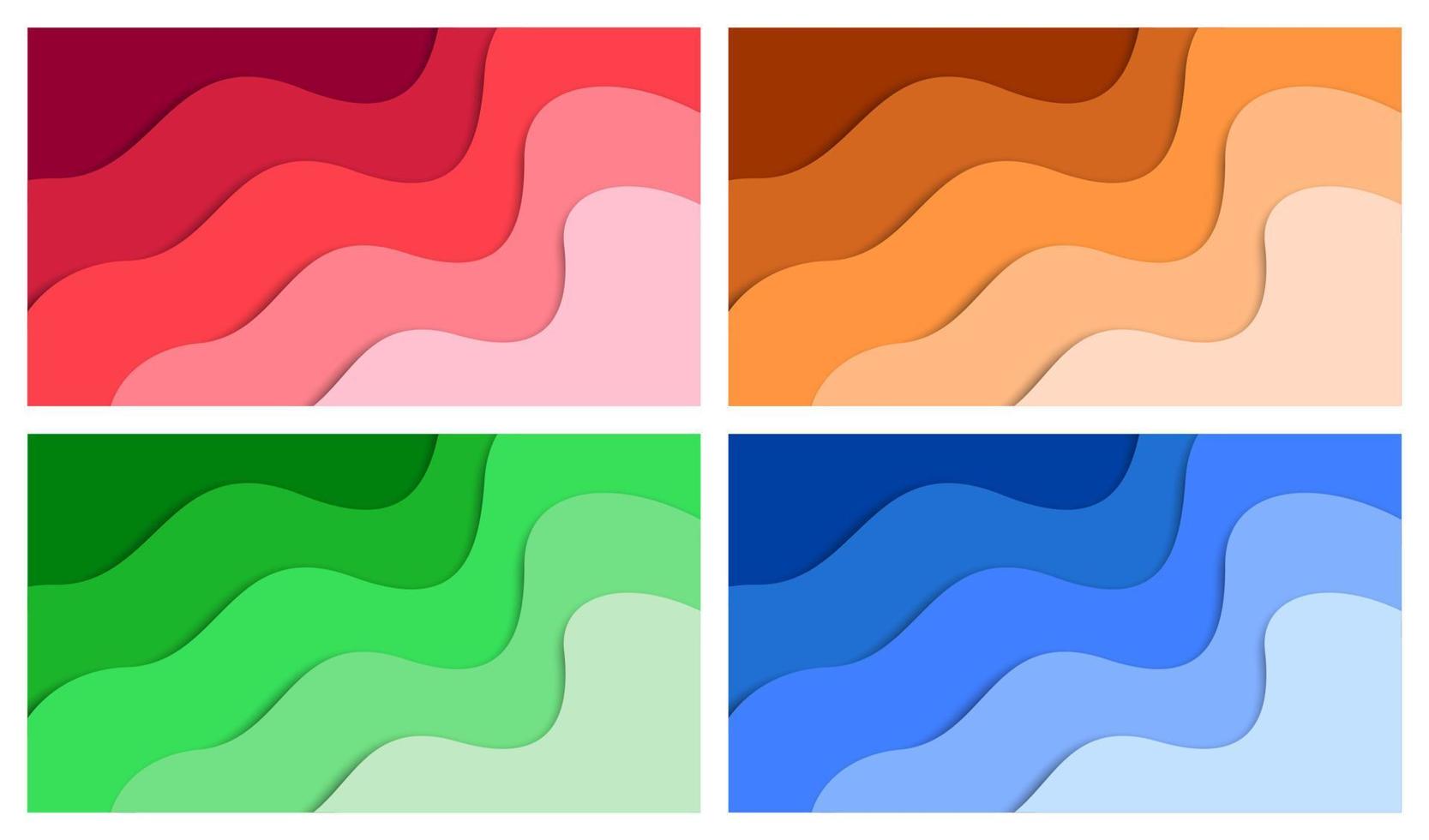 Set of 3D abstract background and paper cut shapes, vector illustration