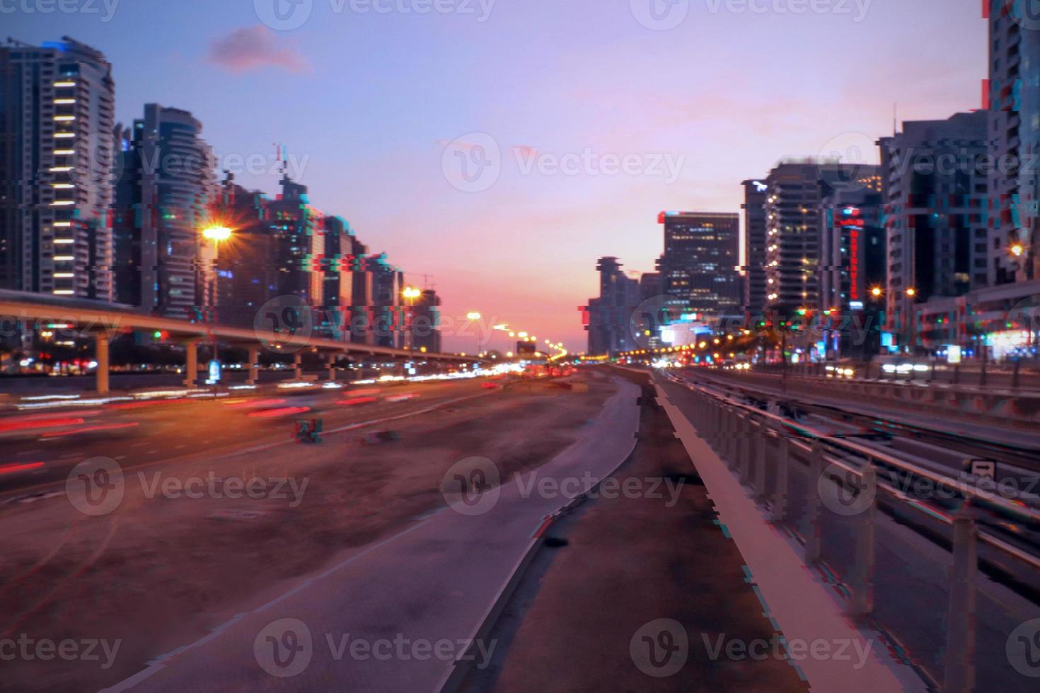 Design of 3d pattern with city glitch. Digital pixel noise error. Abstract screen glitch noise texture. photo