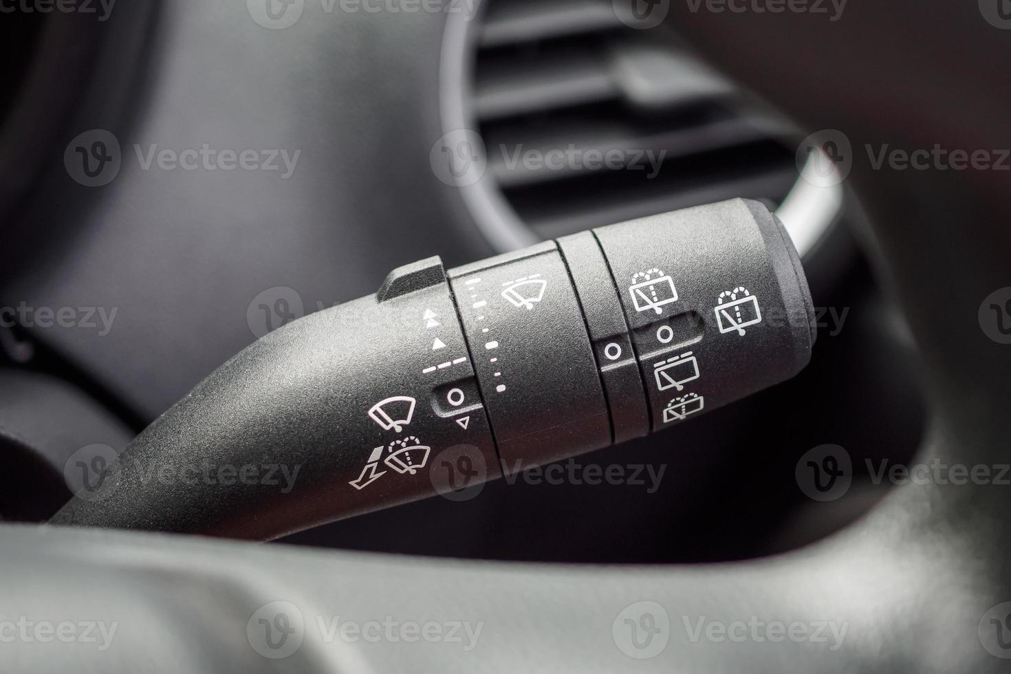 car windshield rain wiper control switch close up photo