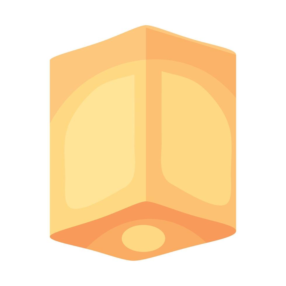 loy krathong yellow lamp vector