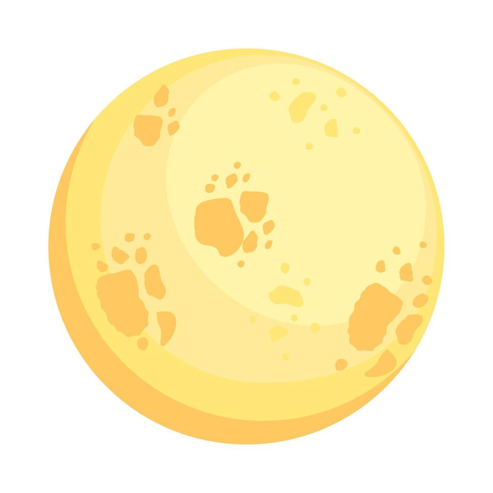 luna llena amarilla vector