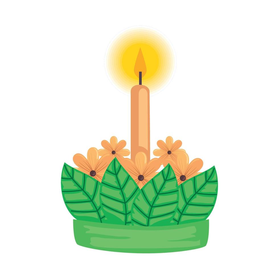 vela en floral, loy krathong vector