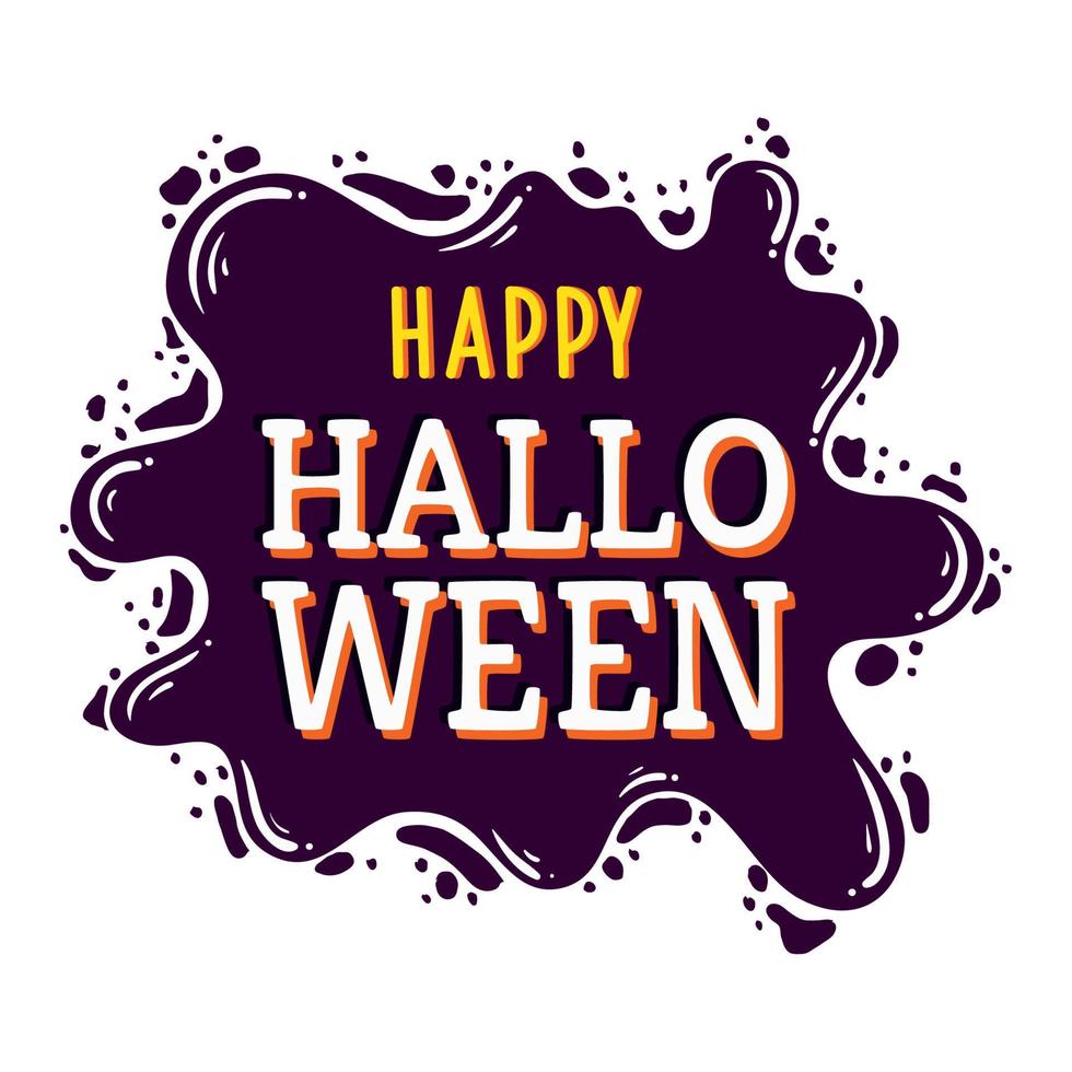 happy halloween lettering card vector