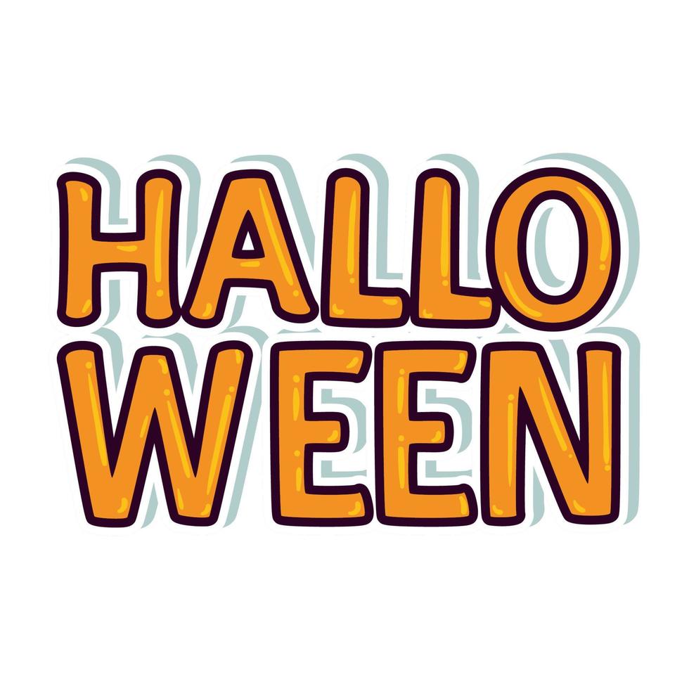 halloween lettering with yellow letters vector