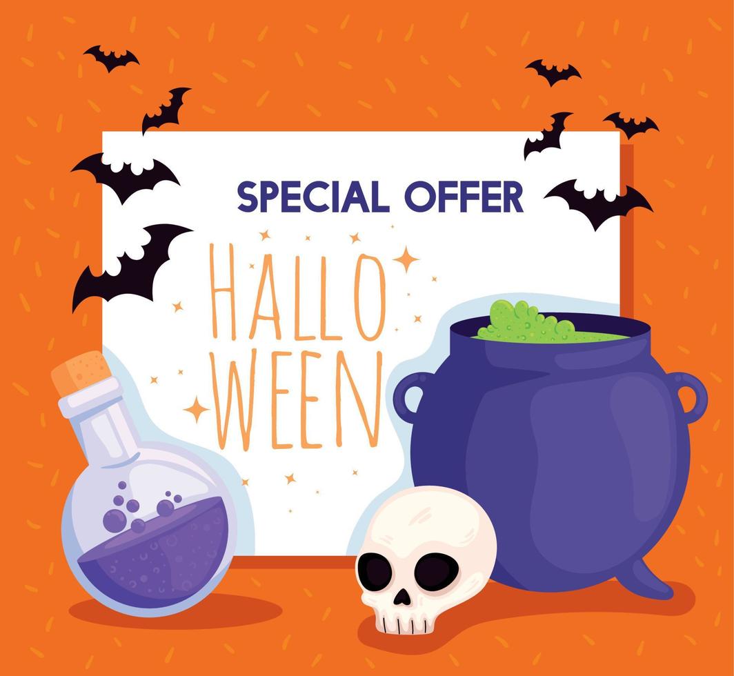 halloween special offer lettering poster vector