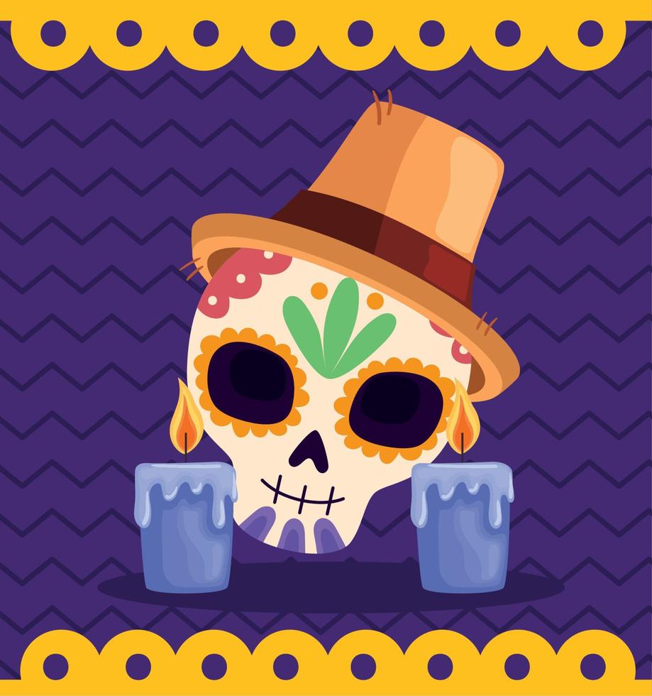 postal dia de los muertos vector