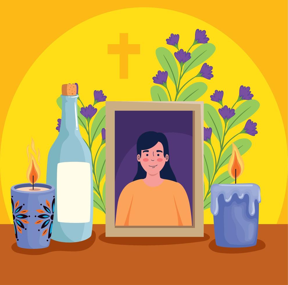 altar dia de los muertos vector